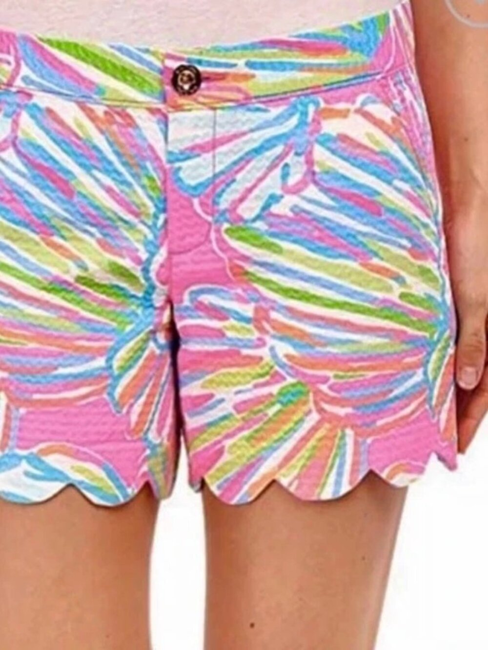 Lilly Pulitzer Buttercup Short Sz 8 Shellabrate Pink Shell Preppy Scallop Beach